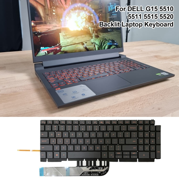 Clavier d'ordinateur portable rétroéclairé orange version américaine