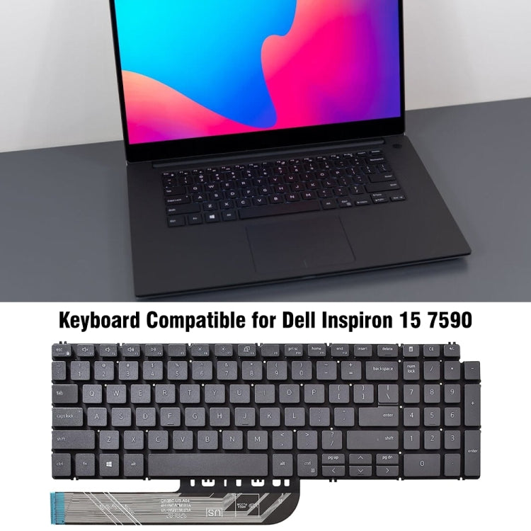 Clavier d'ordinateur portable version américaine, For Dell Inspiron 15 7590 7591 7791