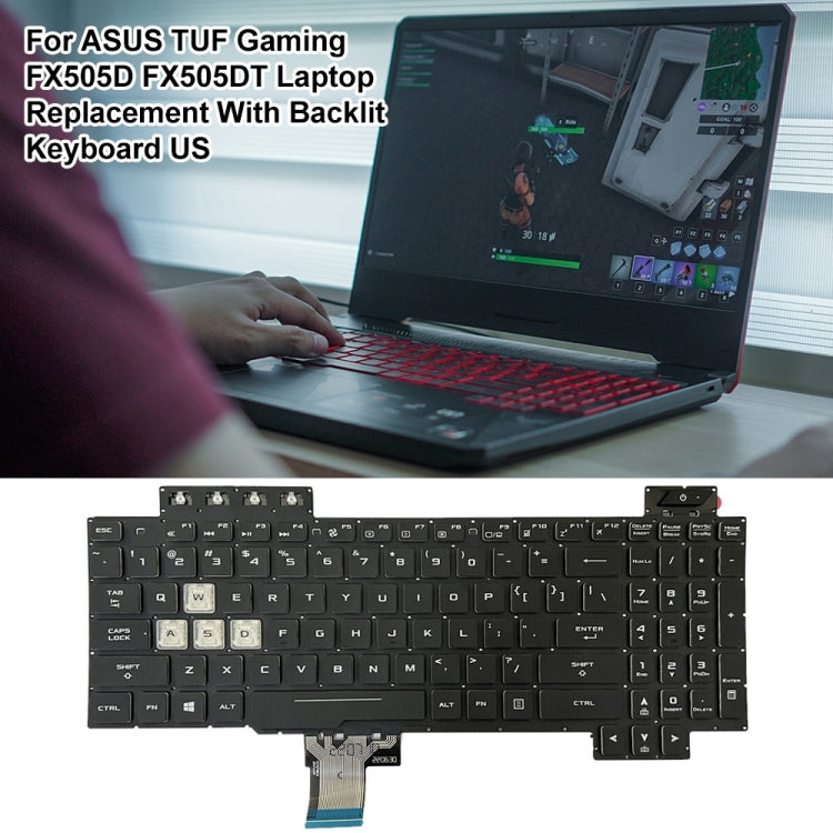 Clavier d'ordinateur portable rétroéclairé version américaine, For Asus Gaming FX505D FX505DY FX505DD