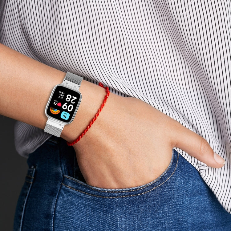 Bracelet de montre en métal Milan 2 en 1 avec cadre de montre, For Redmi Watch 3 Lite / Watch 3 Active