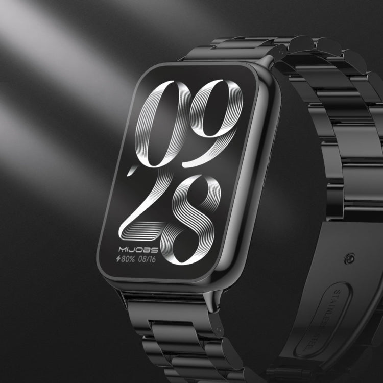 Bracelet de montre en acier inoxydable à trois perles Mijobs, For Xiaomi Band 10 Pro / Redmi Watch 6 / 5