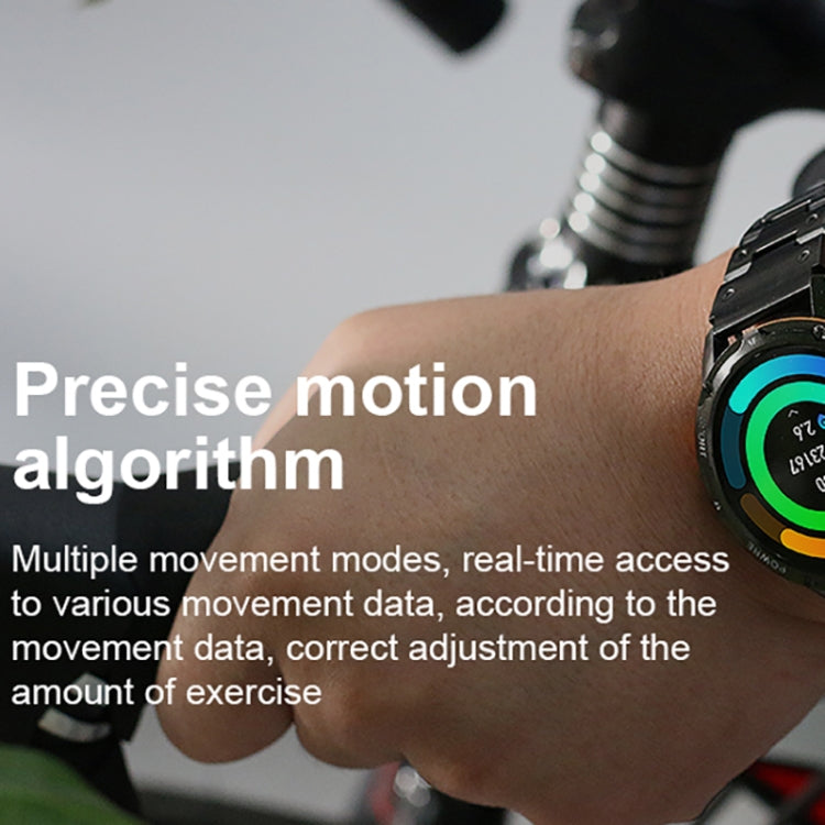 LEMFO AK59 Montre intelligente à écran rond AMLOED de 1,43 pouces avec bracelet en acier