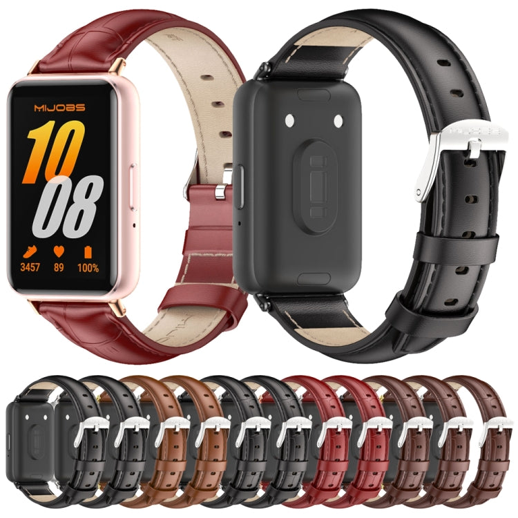 Bracelet de montre en cuir véritable double face Mijobs, For Samsung Galaxy Fit 3