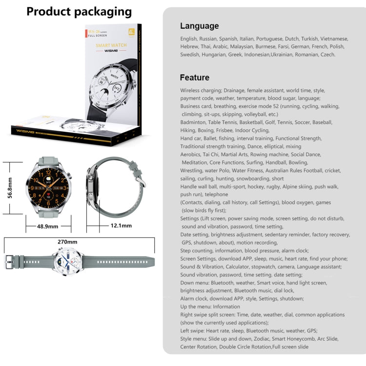 WS-26 1,52 pouces IP67 Sport montre intelligente prise en charge des appels Bluetooth/sommeil/oxygène sanguin/fréquence cardiaque/moniteur de santé de la pression artérielle, Silicone Strap, Steel Strap, Leather Strap