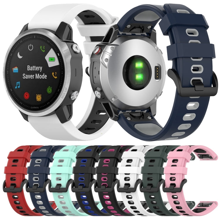 Bracelet en silicone bicolore, For Garmin Fenix 6