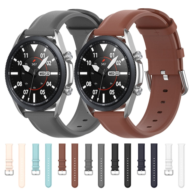 Bracelet en cuir à queue ronde, taille : taille libre 20 mm., For Galaxy Watch 3 41mm