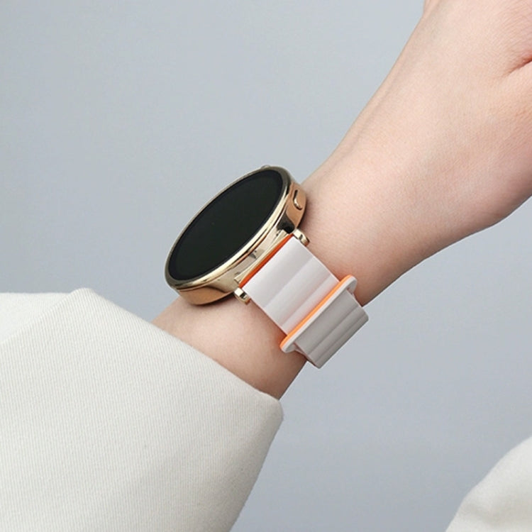 Bracelet de montre magnétique en silicone bicolore, 20mm, 22mm