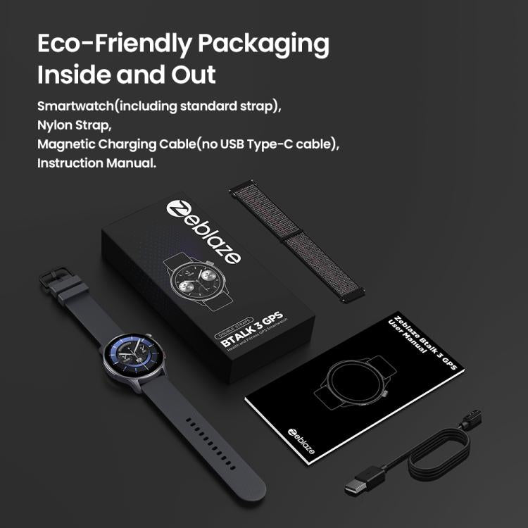 Montre connectée Zeblaze Btalk 3 GPS avec écran HD AMOLED de 1,43 pouce, prise en charge des appels Bluetooth