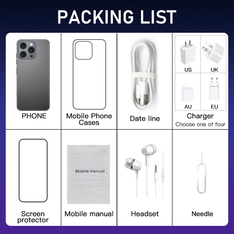 I16 Pro Max / RAi3, 3 Go + 64 Go, écran 6,56 pouces, Android 10, processeur quadricœur MTK6739, réseau 4G, double SIM, EU Plug, US Plug, UK Plug, AU Plug