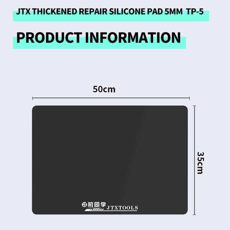JTX TP-5 Coussinet de réparation en silicone noir antistatique, antidérapant et extra épais de 5 mm, JTX TP-5