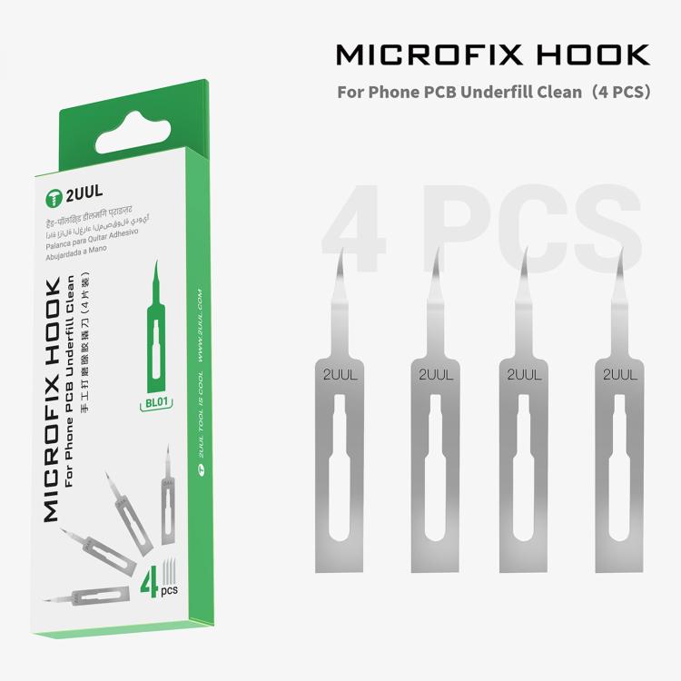 Lames de ponçage et de décollage de colle pour crochet MicroFix 2UUL BL01