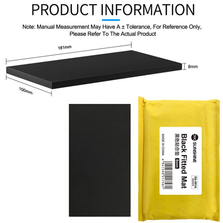 Plaque de plastification noire Sunshine 8 mm pour moule à plastifier Sunshine SS-061A