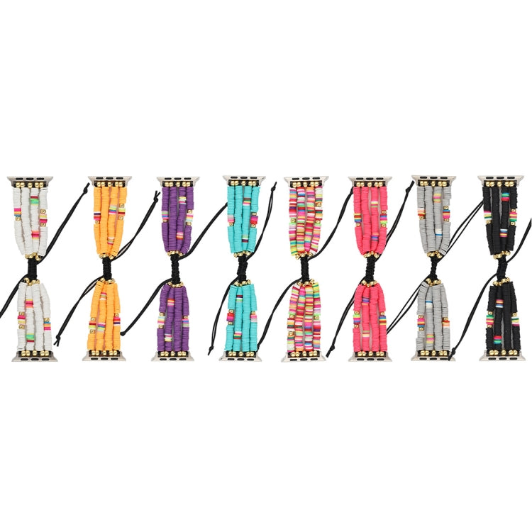 Bracelet perlé en céramique souple de style bohème pour Apple Series 6 & SE & 5 & 4 44mm / 3 & 2 & 1 42mm, For Apple Series 7 45mm / 6 & SE & 5 & 4 44mm / 3 & 2 & 1 42mm