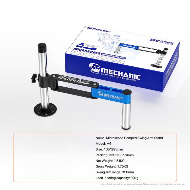 Support de bras oscillant amorti à rotation 360° pour microscope MECHANIC M6+, MECHANIC M6+