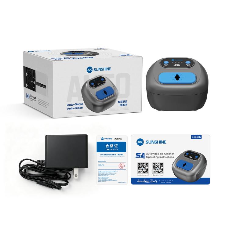 Nettoyeur de pannes de fer à souder automatique à vitesse réglable SUNSHINE S4, prise : prise européenne, EU Plug