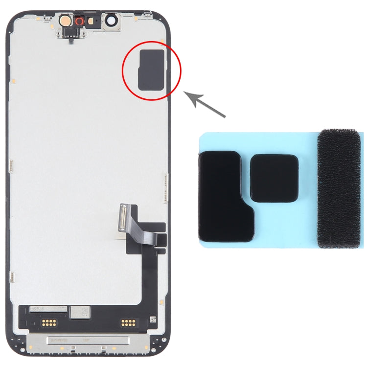 100/Set Autocollant adhésif LCD noir pour iPhone 14/14 Plus
