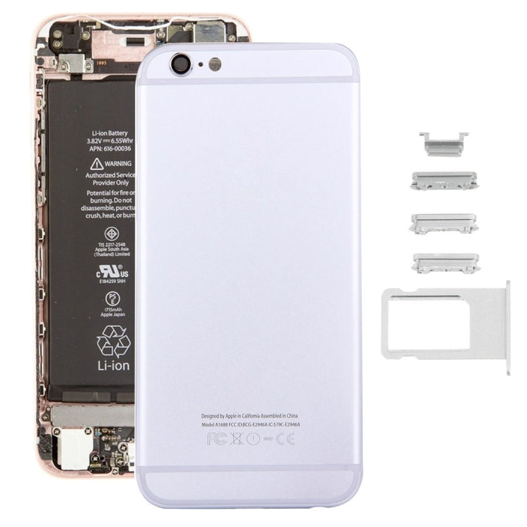 5 en 1 pour iPhone 6s (couvercle arrière + plateau pour cartes + touche de contrôle du volume + bouton d'alimentation + touche de vibrateur pour interrupteur muet) Couvercle de boîtier complet