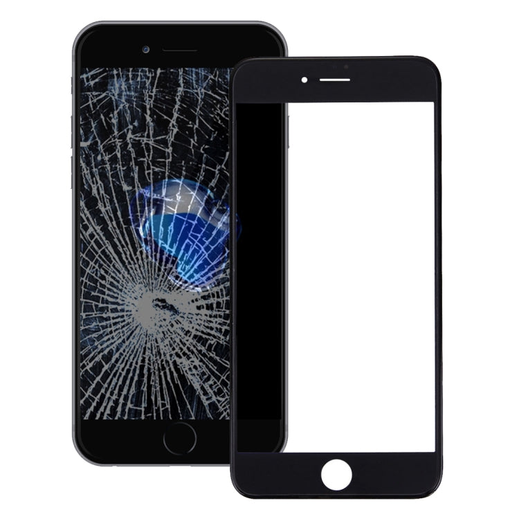 Lentille extérieure en verre de l'écran avant avec cadre de lunette d'écran LCD avant et adhésif optiquement transparent OCA pour iPhone 7