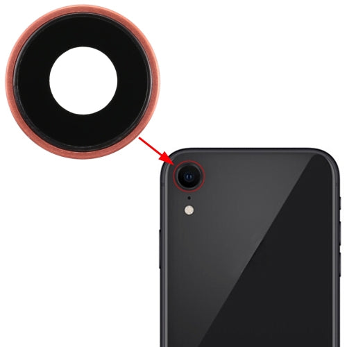 Lunette de caméra arrière avec cache d'objectif pour iPhone XR