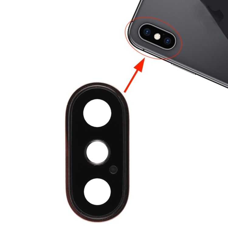 Lunette de caméra arrière avec cache d'objectif pour iPhone XS / XS Max