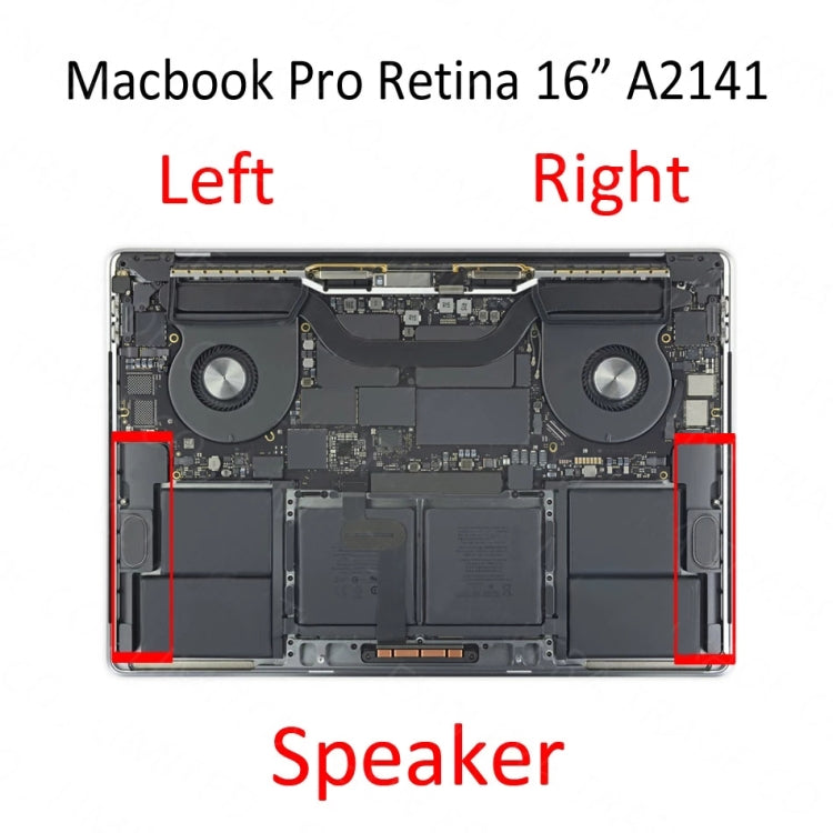 1 paire de haut-parleurs et de sonnerie EMC 3347 pour Macbook Pro Retina 16 pouces A2141 (2019 – 2020)