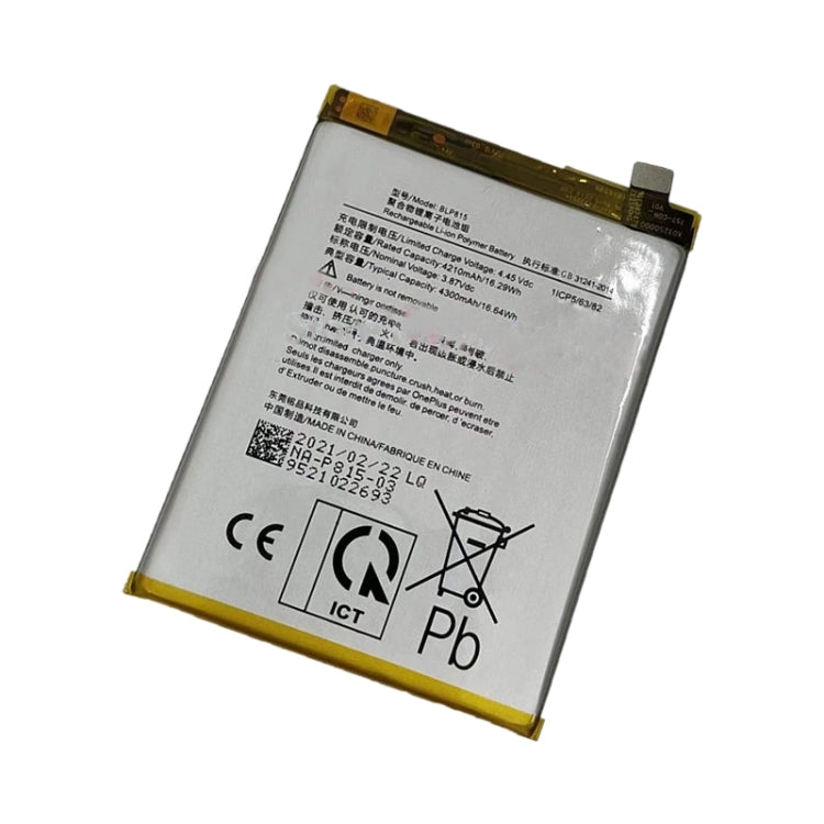 BLP815 4300mAh pour batterie Li-Polymère OnePlus Nord N10