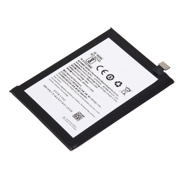 2900 mAh pour batterie Li-polymère rechargeable OnePlus 3 (version A3000)