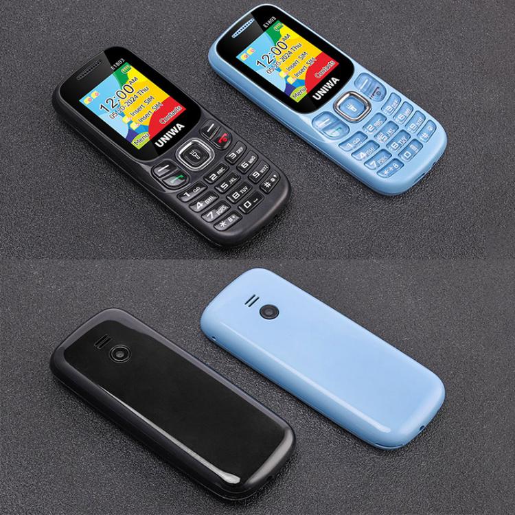 Téléphone à clavier pour personnes âgées UNIWA E1803, 1,77 pouces SC6531E, lampe de poche LED, 21 touches, réseau : 2G, prise UE