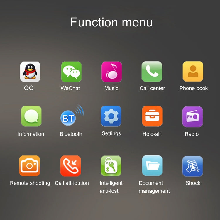 1,77 pouces, MTK6261D, 21 touches, prise en charge Bluetooth, MP3, anti-perte, capture à distance, FM, GSM, double SIM