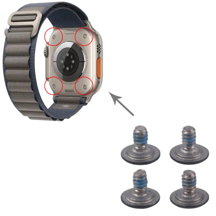 Kit de vis pour le couvercle inférieur de l'Apple Watch Ultra 3 / Ultra 2 49 mm, For Apple Watch Ultra 3 / Ultra 2 49mm
