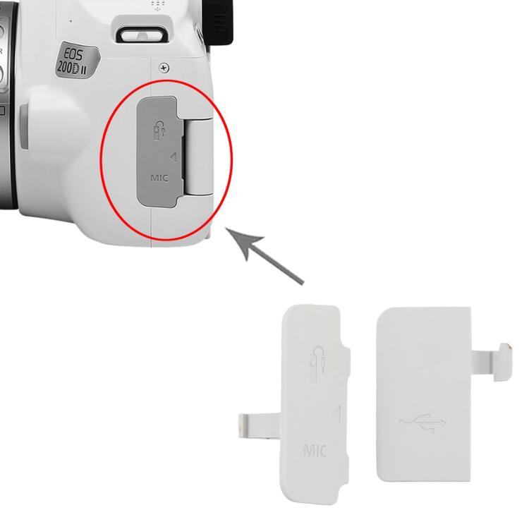 Cache-USB 2 en 1 pour Canon EOS 200D / EOS 200D II / EOS 250D, For Canon EOS 200D / EOS 200D II / EOS 250D