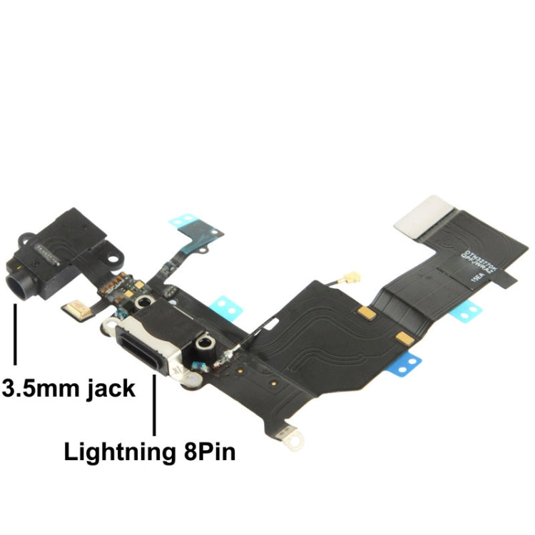 Câble flexible 2 en 1 pour iPhone 5C (chargeur de connecteur arrière d'origine + ruban de prise audio pour casque d'origine)