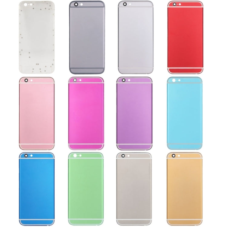Couvercle de boîtier complet pour iPhone 6, comprenant la coque arrière, le plateau de carte, la touche de contrôle du volume, le bouton d'alimentation et la touche de vibrateur pour interrupteur muet