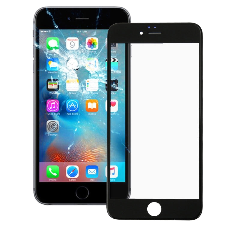 Lentille extérieure en verre de l'écran avant avec cadre de lunette d'écran LCD avant pour iPhone 6s Plus