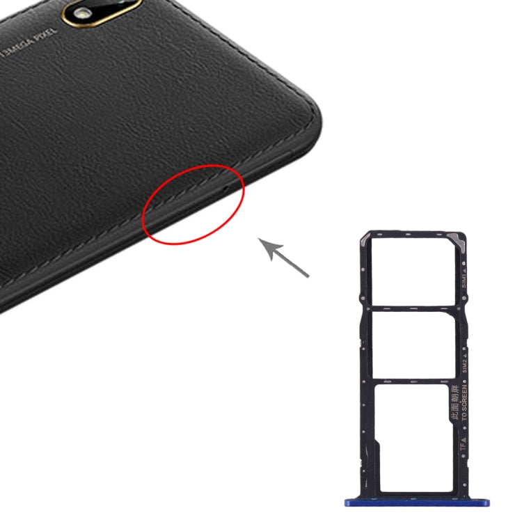 Tiroir Carte SIM + Tiroir Carte SIM + Tiroir Carte Micro SD pour Huawei Y5 (2019)