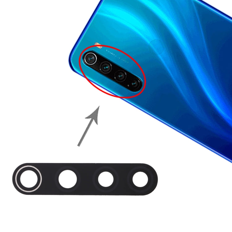 Objectif de caméra arrière 10 PCS pour Xiaomi Redmi Note 8