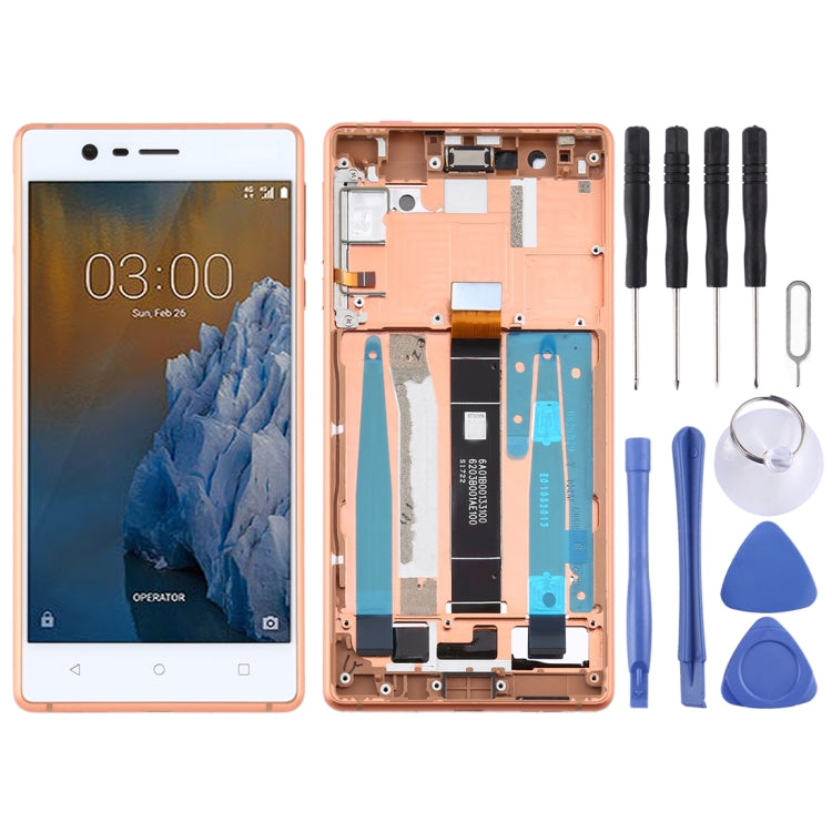 Écran LCD et numériseur complet avec cadre et touches latérales pour Nokia 3 TA-1032