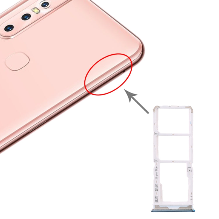 Pour Vivo Y7s Plateau de carte SIM + Plateau de carte SIM + Plateau de carte Micro SD