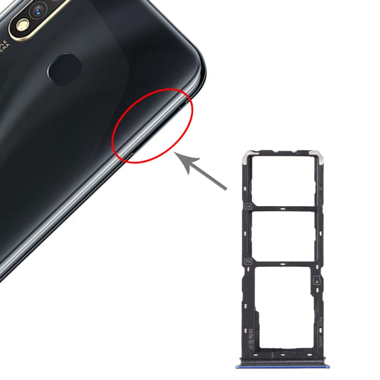 Pour vivo Y5s Plateau de carte SIM + Plateau de carte SIM + Plateau de carte Micro SD