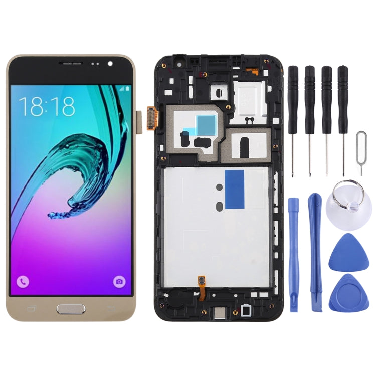 Écran LCD matériel TFT et numériseur complet avec cadre pour Galaxy J3 (2016) / J320F