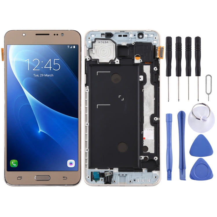 Écran LCD matériel TFT et numériseur complet avec cadre pour Galaxy J7 (2016) / J710F