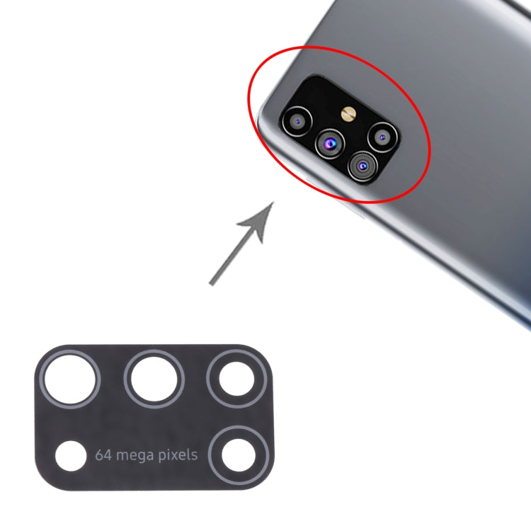 Objectif de caméra arrière pour Samsung Galaxy M31s SM-M317, 10 pièces