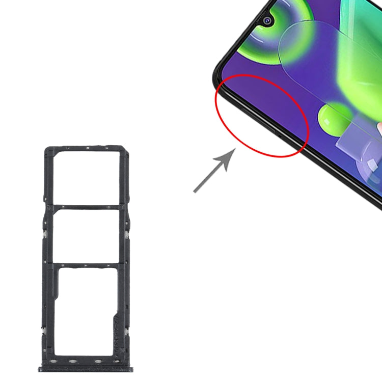 Pour Samsung Galaxy M21 SM-M215 Plateau de carte SIM + Plateau de carte SIM + Plateau de carte Micro SD