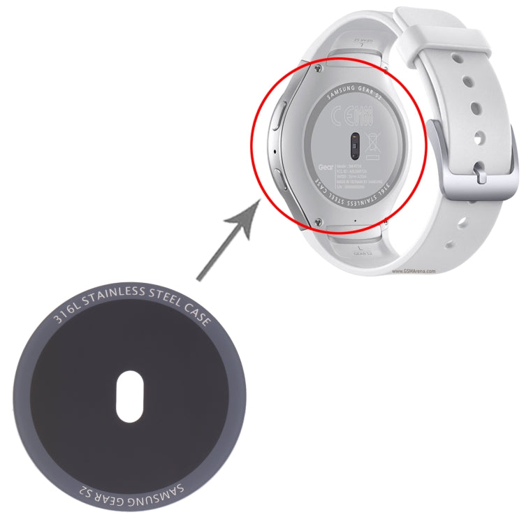 Lentille arrière en verre pour Samsung Gear S2 SM-R720