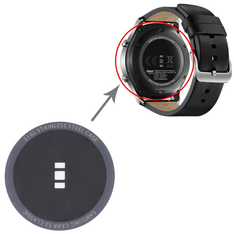 Lentille arrière en verre pour Samsung Gear S3 Classic SM-R770