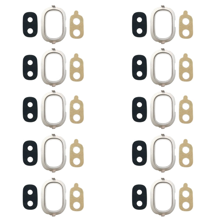 Pour Galaxy J4, J400F/DS, J400G/DS, 10 pièces, lunette de caméra arrière avec couvercle d'objectif et adhésif