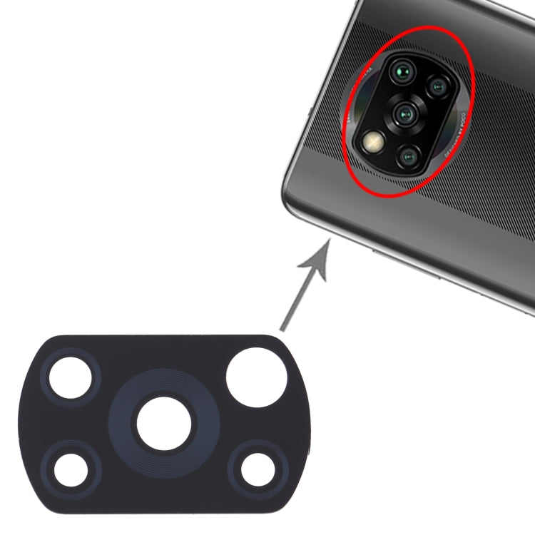 Objectif de caméra arrière 10 pièces pour Xiaomi Poco X3 NFC / Poco X3 M2007J20CG M2007J20CT