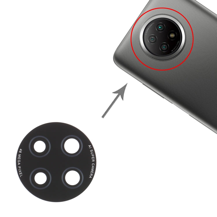 Objectif de caméra arrière 10 PCS pour Xiaomi Redmi Note 9 5G M2007J22C