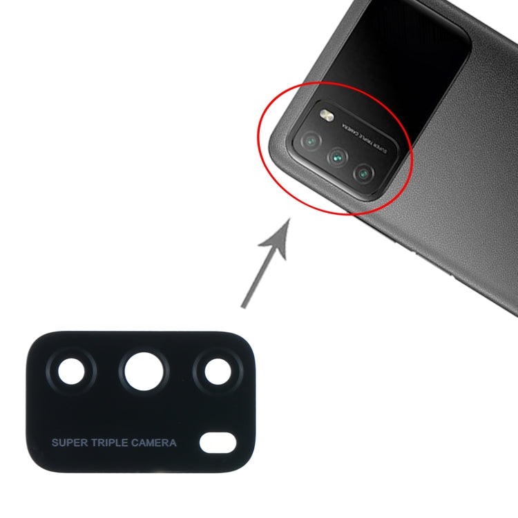 Objectif de caméra arrière 10 pièces pour Xiaomi Poco M3 M2010J19CG M2010J19CI