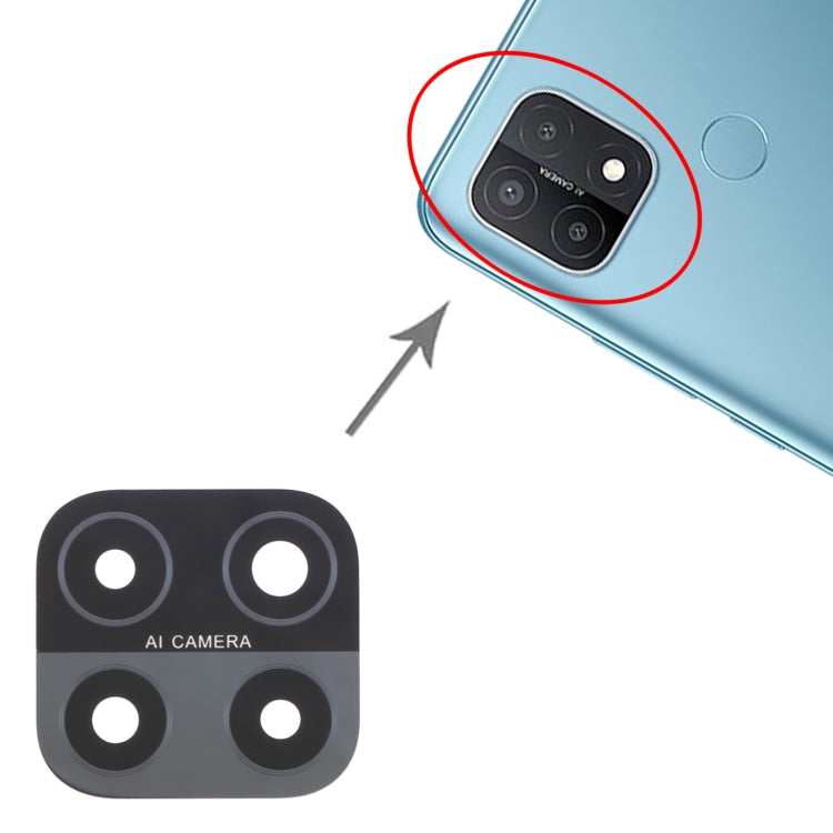 Objectif de caméra arrière pour OPPO A15 / A15s / A35 CPH2185 CPH2179 PEHM00, 10 pièces